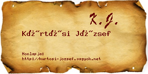 Kürtösi József névjegykártya